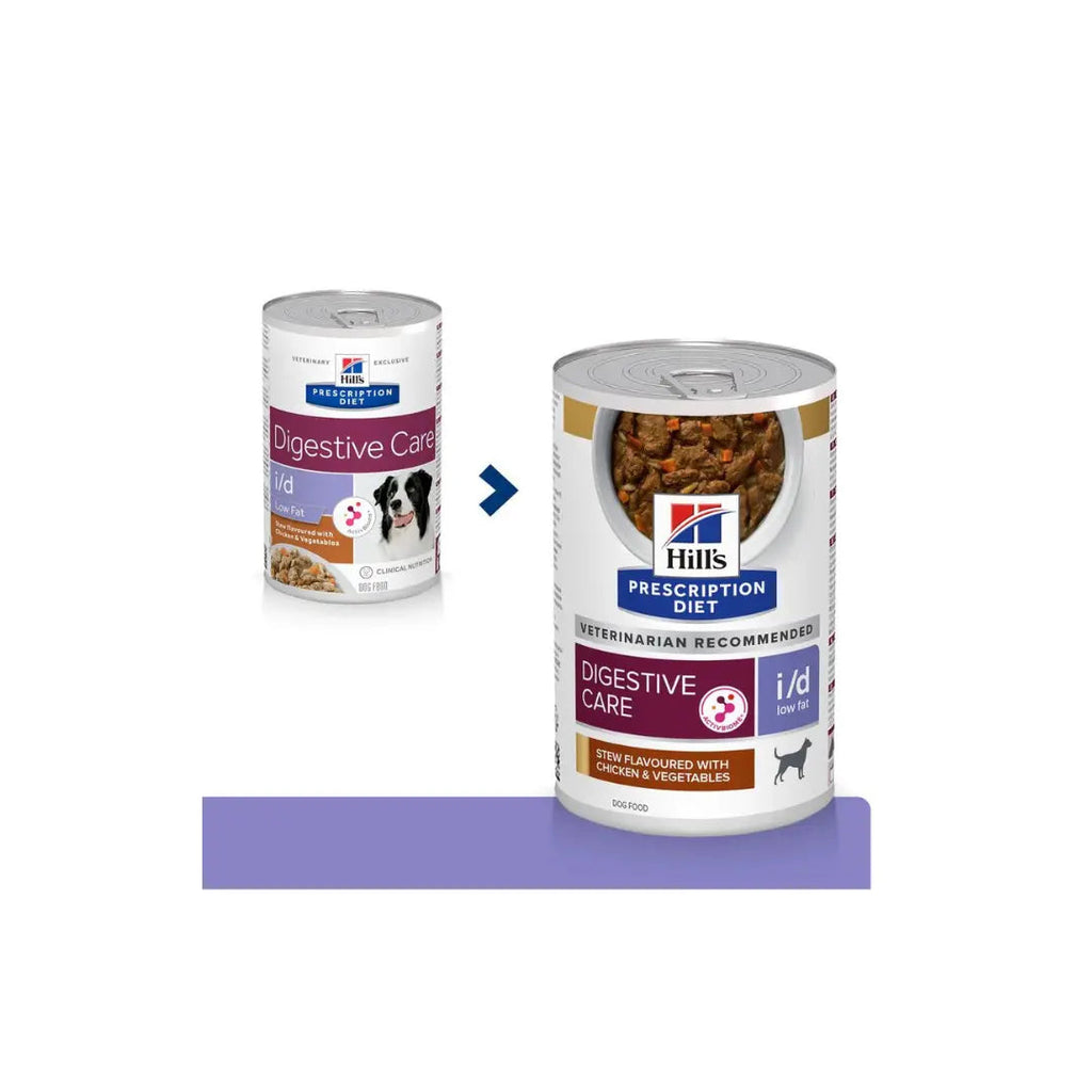 Hill's Prescription Diet i/d Low Fat Stew for Dogs flavoured with Chicken & Vegetables 354g Hills
