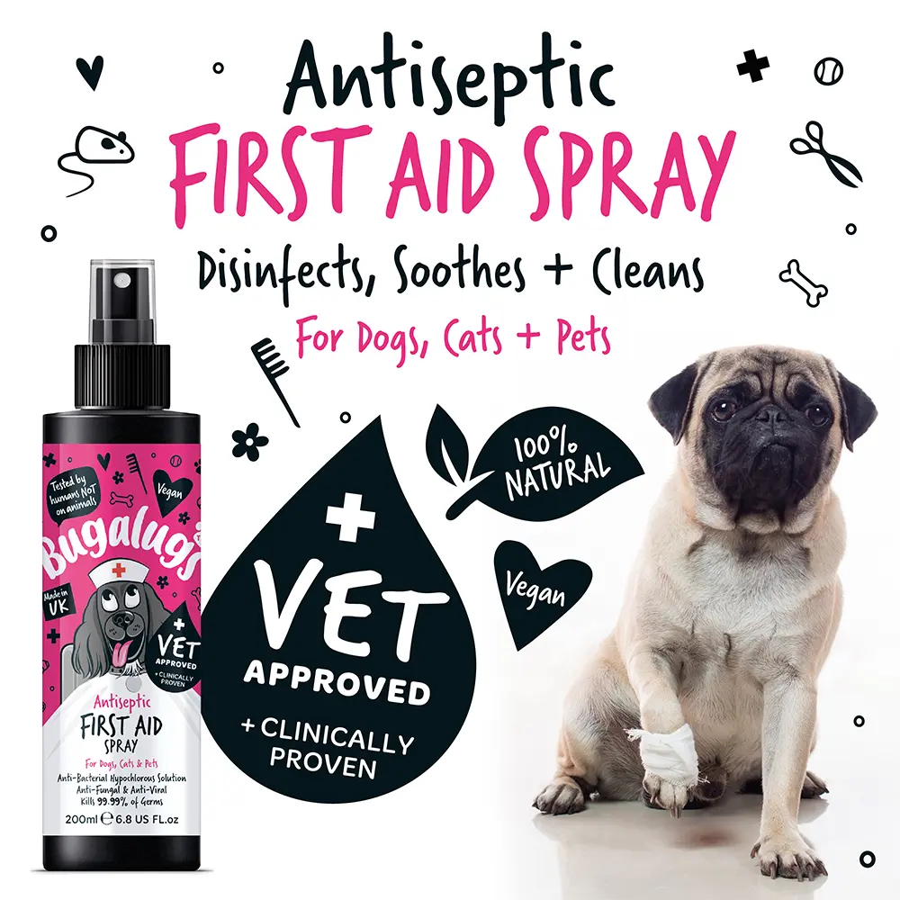 Bugalugs Antiseptic First Aid Spray 200ml (6.8 Fl Oz) Bugalugs