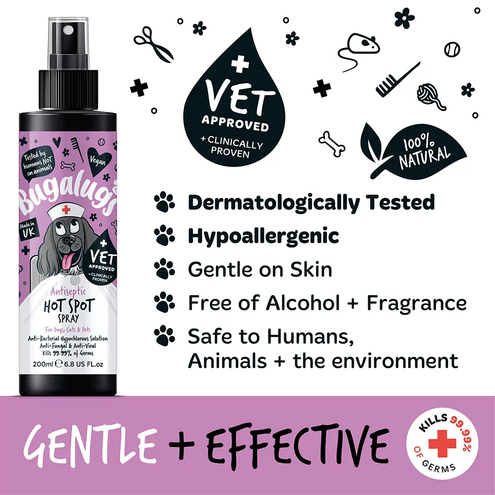 Bugalugs Antiseptic Hot Spot Spray 200ml (6.8 Fl Oz) Bugalugs