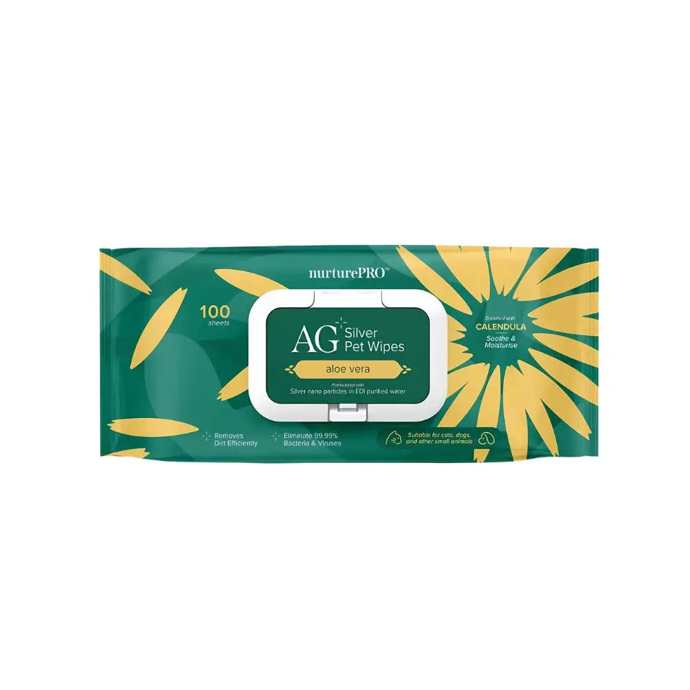NurturePro AG+ Silver Pet Wet Wipes 100 Sheets NurturePro