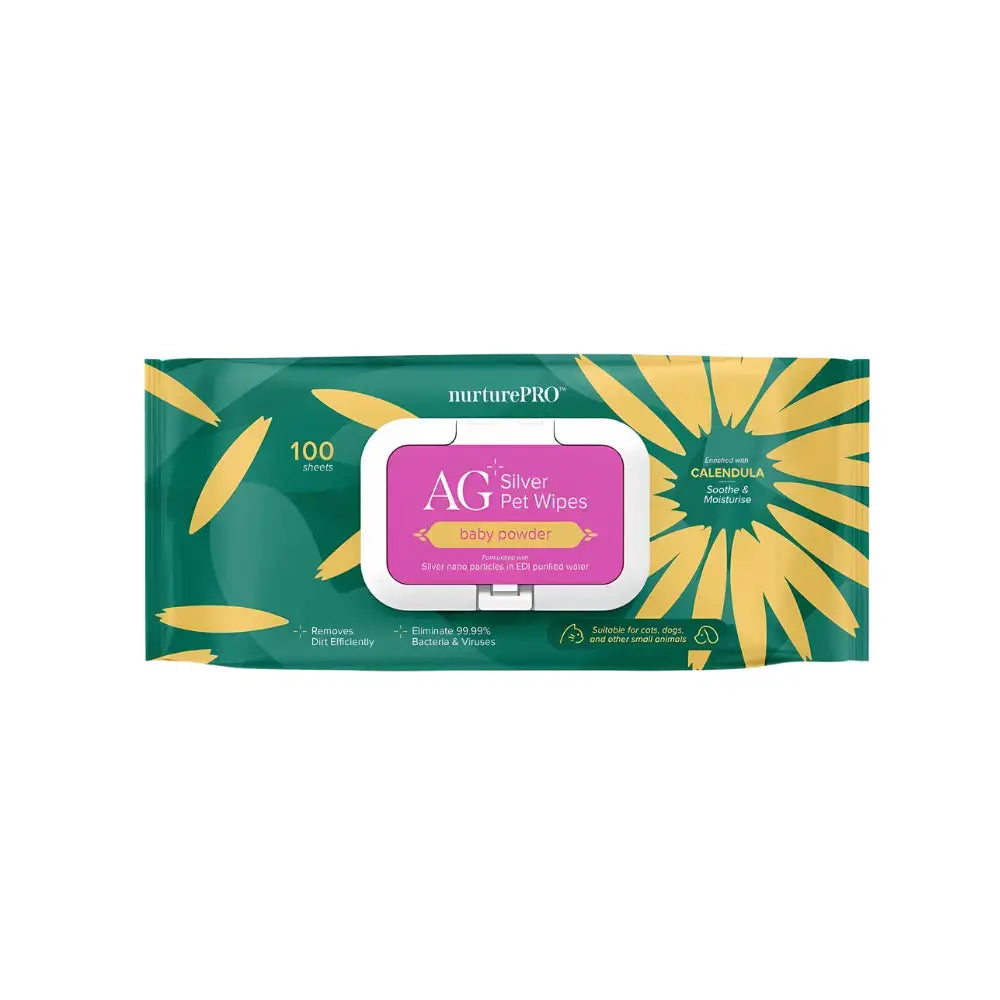 NurturePro AG+ Silver Pet Wet Wipes 100 Sheets NurturePro