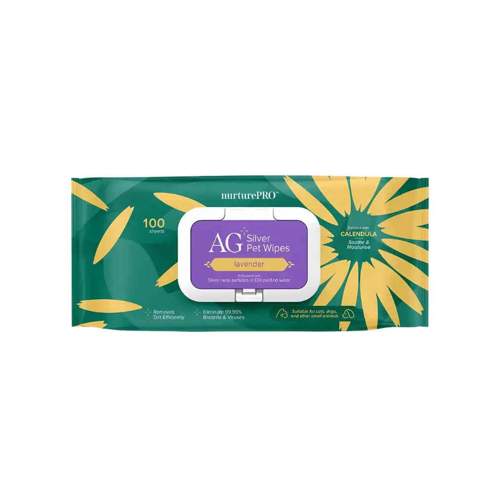 NurturePro AG+ Silver Pet Wet Wipes 100 Sheets NurturePro