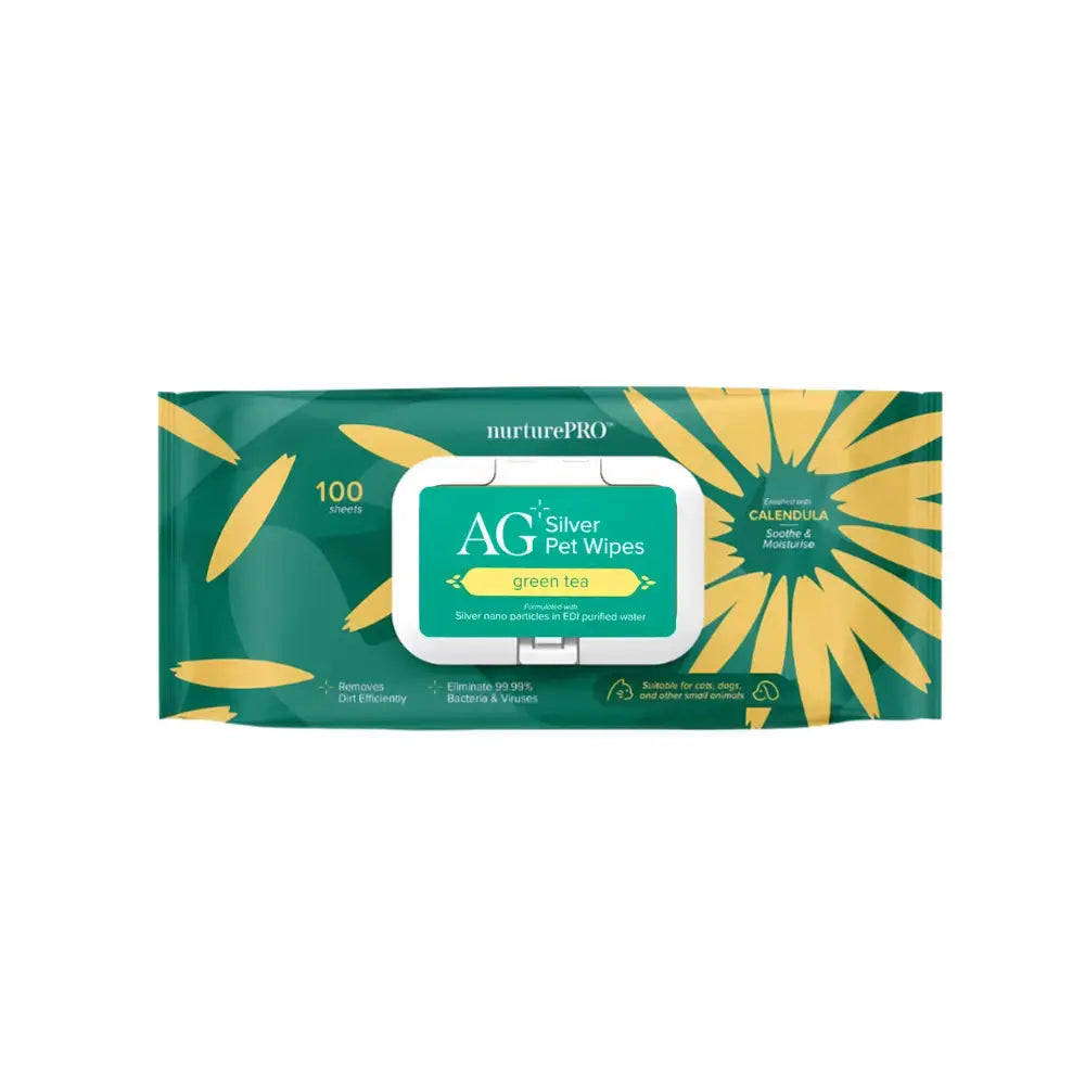 NurturePro AG+ Silver Pet Wet Wipes 100 Sheets NurturePro