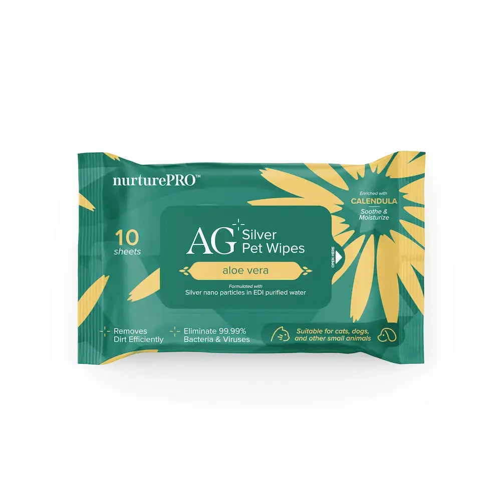 NurturePro AG+ Silver Pet Wet Wipes 10 Sheets NurturePro