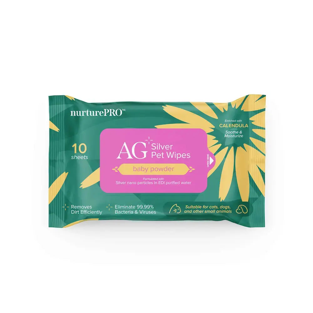 NurturePro AG+ Silver Pet Wet Wipes 10 Sheets NurturePro
