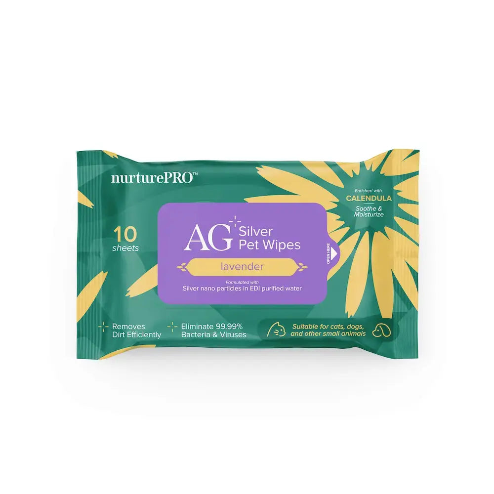 NurturePro AG+ Silver Pet Wet Wipes 10 Sheets NurturePro