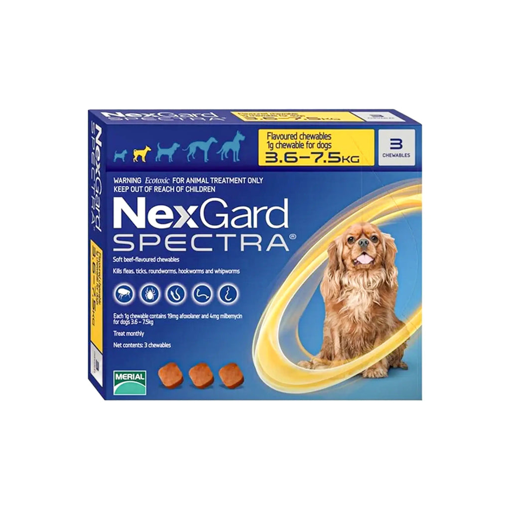 Nexgard Spectra Antiparasitic & Deworming Chews for Dog 3.6-7.5kg Boehringer Ingelheim