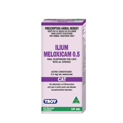 Ilium Meloxicam Suspension 0.5 for Cats 10ml Troy Laboratory