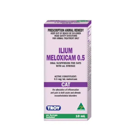 Ilium Meloxicam Suspension 0.5 for Cats 10ml Troy Laboratory