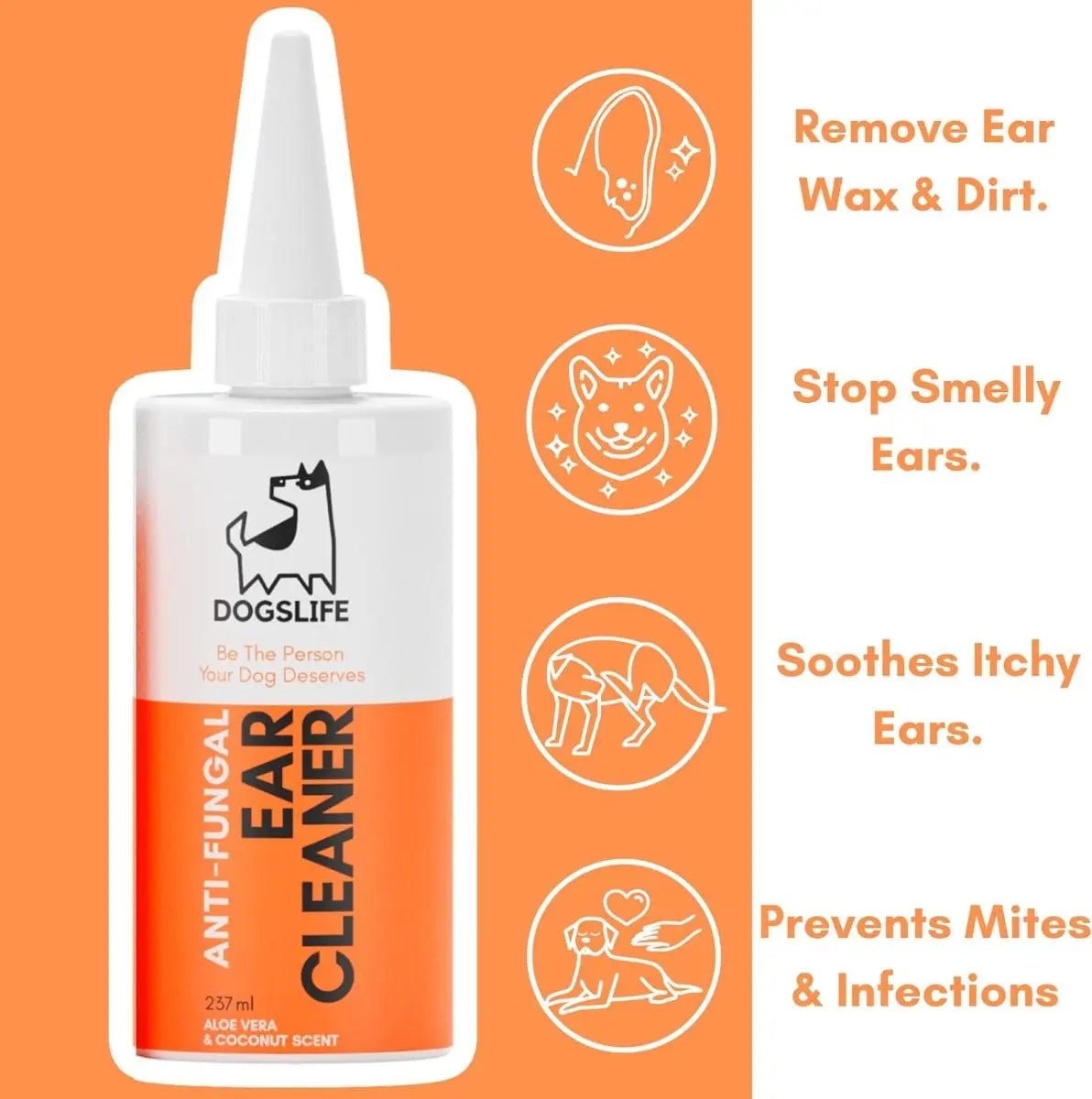 DogsLife Anti-Fungal Ear Cleaner Dog 237ml DogsLife