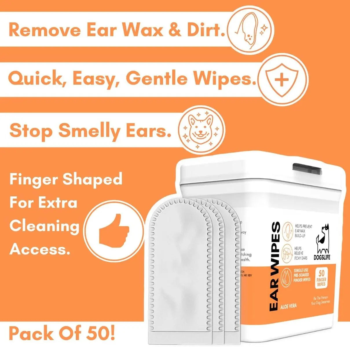 DogsLife Ear Wipes Aloe Vera Dog 50pcs DogsLife