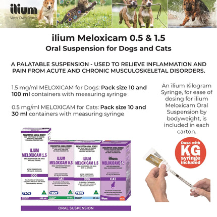 Ilium Meloxicam Suspension 0.5 for Cats 30ml Troy Laboratory