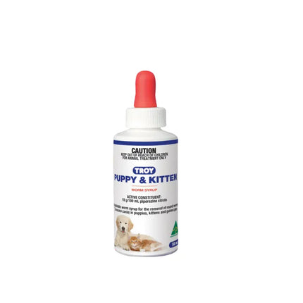 Troy Puppy and Kitten Worm Syrup 50ml Troy Laboratory