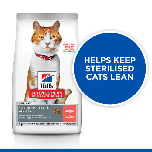 Hill's Science Plan Sterilised Adult Cat Salmon Food Hills